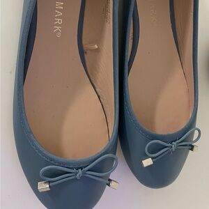 “Primark” Ballet Flats Casual Slip On Light blue Faux Leather size 7 (USA)